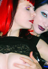Gothic girls caught in the club bathroom