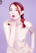 Sexy naked punk bad birl with pigtails