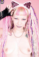 Leopard print dreadlock bitch wearing cunt ears