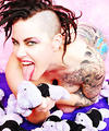 tattooed goth chick gets nude with stuffed animals