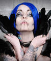 Stuning Tattoed Gothic Babe Black Feather Dance